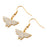 Wonder Woman Logo Gem Gold Plated Dangle Earrings           