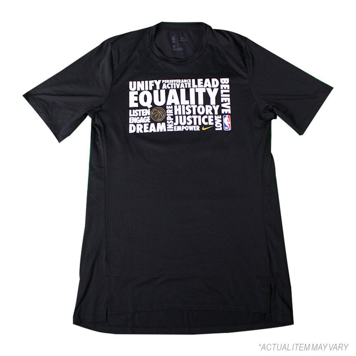 Isaiah Whitehead Brooklyn Nets Game Used #15 Black History Month Home Warm Up Black T-Shirt (L)