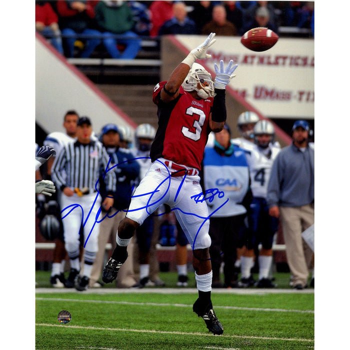 Victor Cruz UMASS Jumping Catch Vertical 8x10 Photo