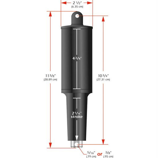 Lenco 101XD Extreme Duty Actuator - 12V - 2-1-4" Stroke - 5-16" Hardware