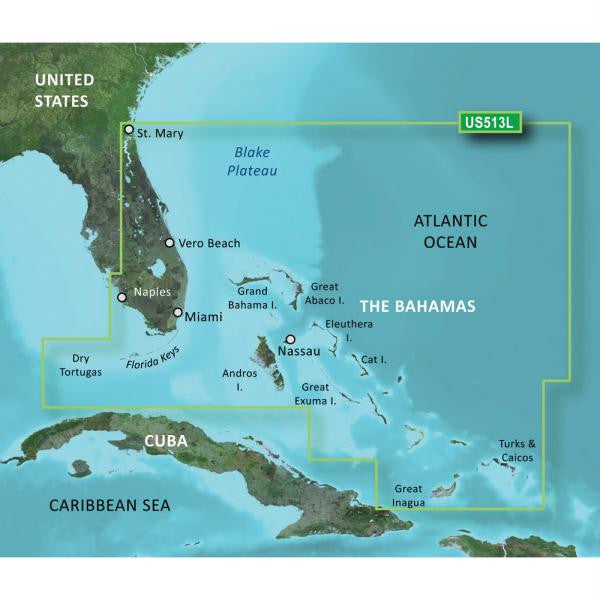 Garmin BlueChart&reg; g2 Vision&reg; - VUS513L - Jacksonville - Bahamas - microSD-SD