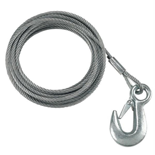 Fulton 7-32" x 50' Galvanized Winch Cable and Hook - 5,600 lbs. Breaking Strength