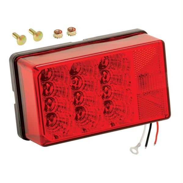 Wesbar 4" x 6" Waterproof LED 7-Function, Right-Curbside w-3 Wire 90 deg Pigtail Trailer Light