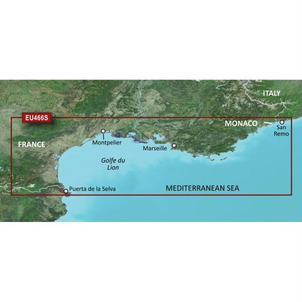 Garmin BlueChart&reg; g2 - HXEU466S - Golfe Du Lion To San Remo - microSD&trade;-SD&trade;