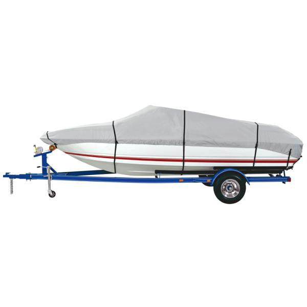 Dallas Manufacturing Co. 600 Denier Grey Universal Boat Cover - Model E - Fits 20'-22' - Beam Width to 100"