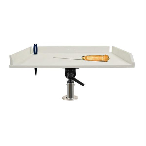 TACO 32" Poly Filet Table w-Adjustable Gunnel Mount - White