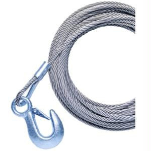 Powerwinch 40' x 7-32" Replacement Galvanized Cable w-Hook f-RC30, RC23, 712A, 912, 915, T2400 & AP3500