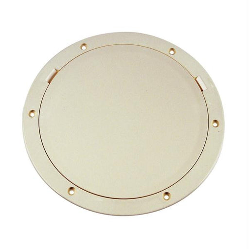 Beckson 8" Smooth Center Pry-Out Deck Plate - Beige