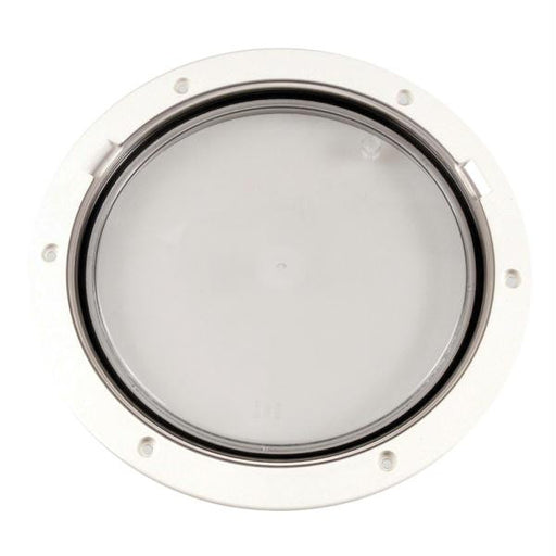 Beckson 8" Clear Center Pry-Out Deck Plate - White
