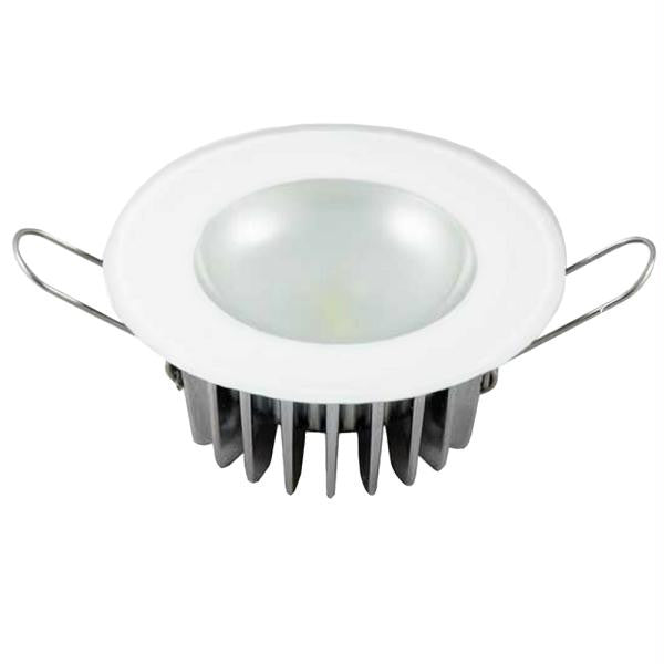 Lumitec Mirage Flush Mount Interior Down Light - Dimmable White & Red - Glass Fixture No Bezel - 2.5"Diameter