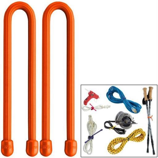 Nite Ize Gear Tie 12" - Bright Orange 2 Pack