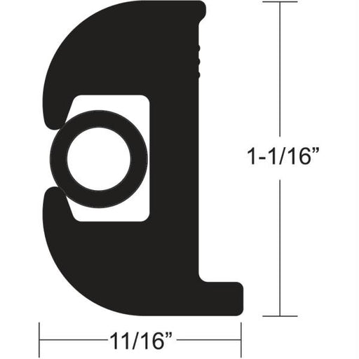 TACO Flex Vinyl Rub Rail Kit - Black w-Black Insert - 70' - 1-1-16" x 11-16"