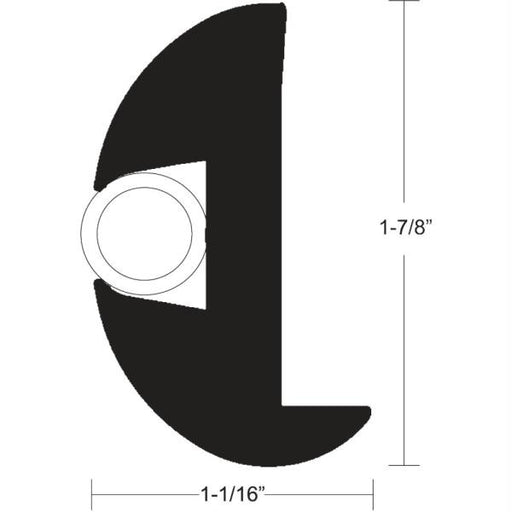 TACO Flex Vinyl Rub Rail Kit - Black w-White Insert - 70' - 1-7-8" x 1-1-16"