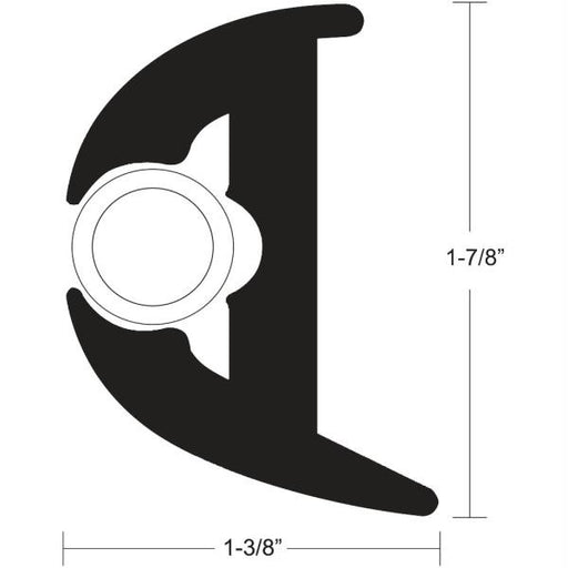 TACO Flex Vinyl Rub Rail Kit - Black w-White Insert - 70' - 1-7-8" x 1-3-8"