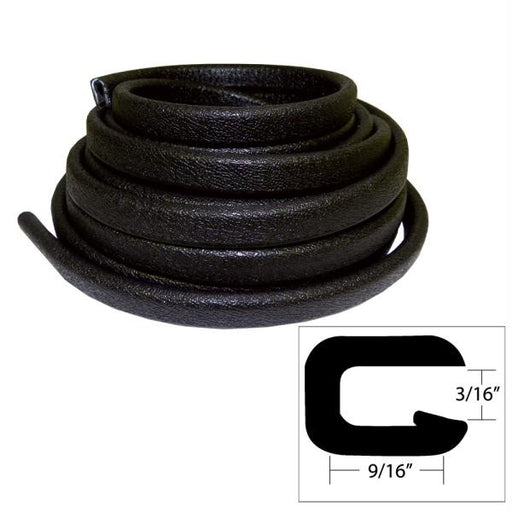 TACO Flexible Vinyl Trim - 3-16" Opening x 9-16"W x 25'L - Black