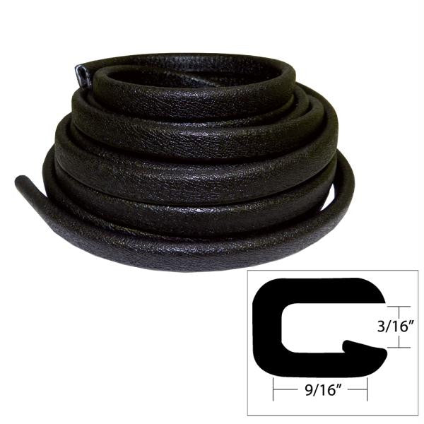 TACO Flexible Vinyl Trim - 3-16" Opening x 9-16"W x 25'L - Black