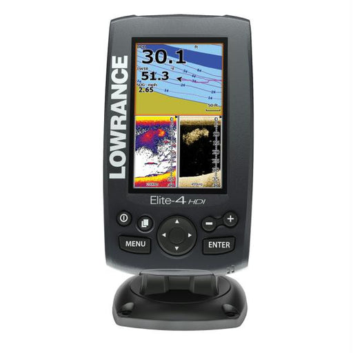 Lowrance Elite-4 HDI Chartplotter-Fishfinder Combo - 50-200-455-800 w-Transom Mount Transducer