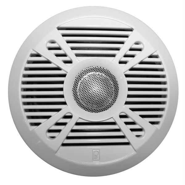 PolyPlanar MA7050 5" 2-Way Marine Speaker w-2 Grills - White & Graphite