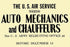 Auto Mechanics and Chauffeurs 20x30 poster