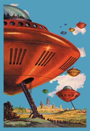 Spaceships at Angkor Wat 20x30 poster