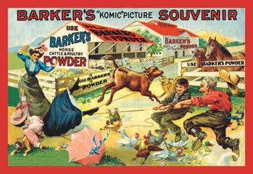 Barker's Komic Picture Souvenir: Barnyard Tussle 20x30 poster