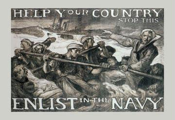 Help Your Country Stop This. Enlist in the Navy 20x30 poster