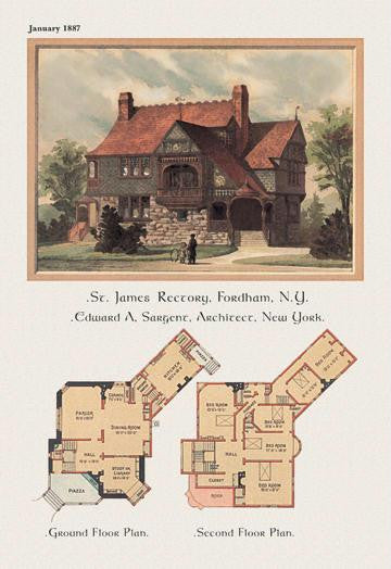 St. James' Rectory  Fordham  New York 24x36 Giclee