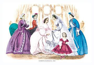 Godey's Fashions for January 1865 24x36 Giclee