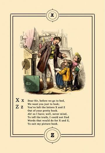 Little Lily's Alphabet: X and Z 24x36 Giclee