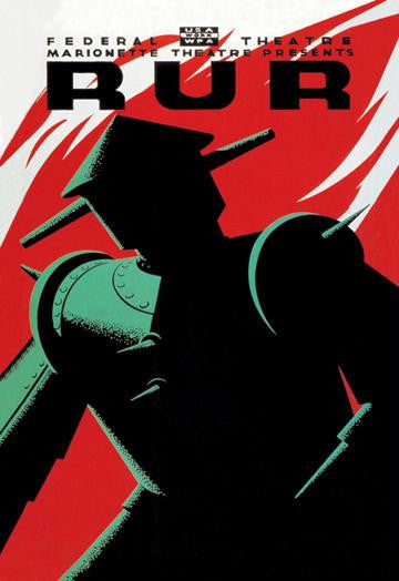 Marionette Theater Presents RUR (Rossum's Universal Robots) 28x42 Giclee on Canvas