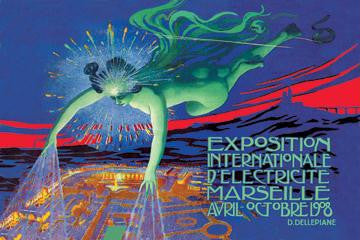 Exposition Internationale D'Electricite  Marseille 28x42 Giclee on Canvas