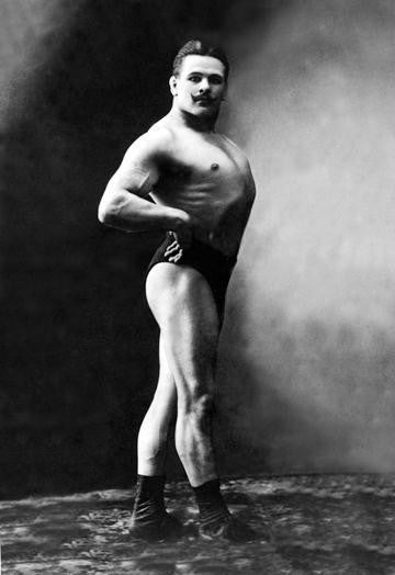 Bodybuilder's Shadowed Front and Right Profile 28x42 Giclee on Canvas
