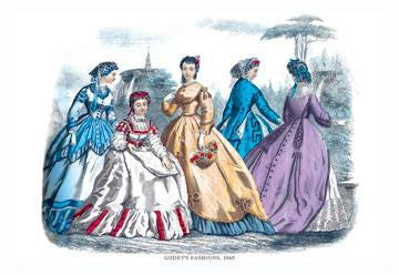 Godey's Fashions  1865 28x42 Giclee on Canvas