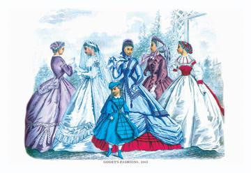 Godey's Fashions for September 1865 28x42 Giclee on Canvas