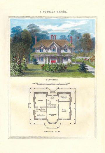 A Cottage Ornee 28x42 Giclee on Canvas