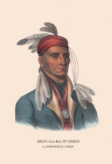 Shin-Ga-Ba-W'ossin (A Chippeway Chief) 28x42 Giclee on Canvas