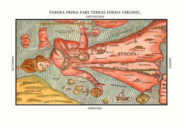 Europa Prima Pars 28x42 Giclee on Canvas