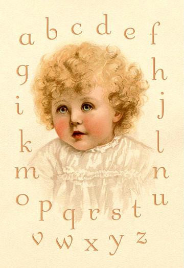 Little Girl's Alphabet 28x42 Giclee on Canvas