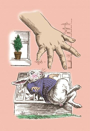 Alice in Wonderland: The White Rabbit and Alice's Big Hand 28x42 Giclee on Canvas