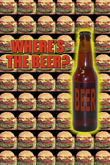Where's the Beer 28x42 Giclee on Canvas