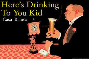 Here's drinking to you kid 28x42 Giclee on Canvas