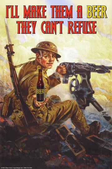 I'll Make them a Beer they Can't Refuse 28x42 Giclee on Canvas