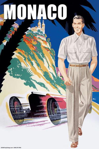 Monaco Men's 50's Fashion I 28x42 Giclee on Canvas