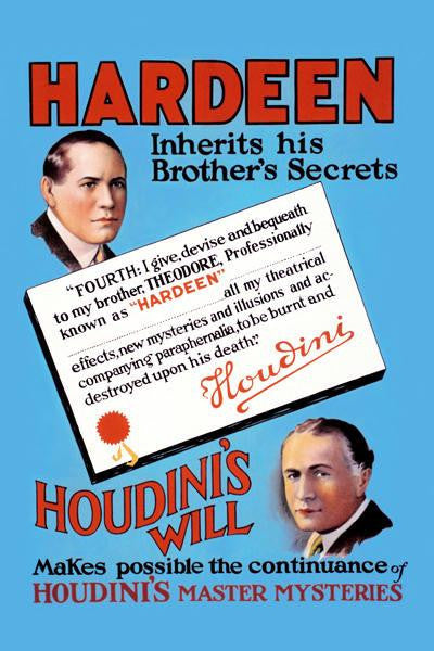 Hardeen inherits his brother's secrets 28x42 Giclee on Canvas