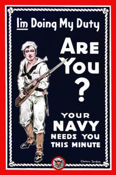 I'm doing my duty are you? Your Navy needs you this minute 28x42 Giclee on Canvas