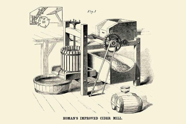 Homan's Improved Cider Mill 28x42 Giclee on Canvas