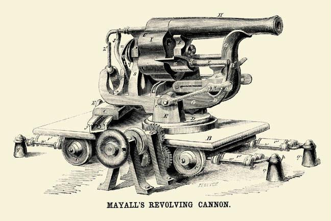 Mayall's Revolving Cannon 28x42 Giclee on Canvas