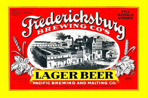 Fredericksburg Brewing Co.'s Lager Beer 28x42 Giclee on Canvas