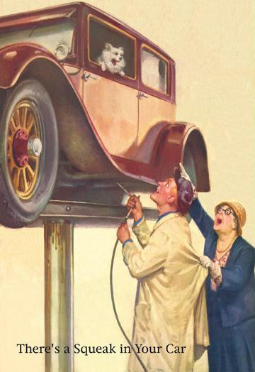There's a Squeak in Your Car 12x18 Giclee on canvas
