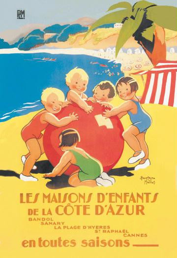 Les Maisons d'Enfants de la Cote D'Azur 12x18 Giclee on canvas